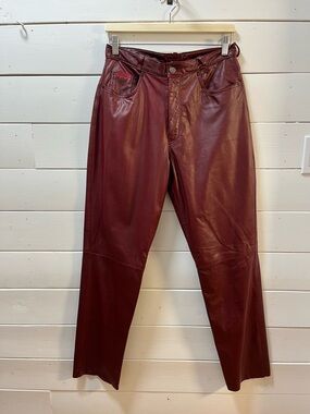 BEDOYA & SLY Red Leather High Waist Pants Size 12